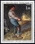 timbre N° 1672, Jean-François Millet (1814-1875) «Le Vanneur»