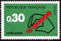 timbre N° 1719, Code Postal à 0 F 30 vert
