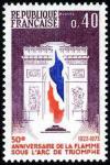 timbre N° 1777, 50ème anniversaire de la flamme sous l'arc de Triomphe