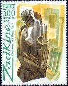 timbre N° 2074, Zadkine (1890-1967) « Femme à l'éventail »