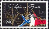 timbre N° 2114, Charles De Gaulle 1940-1970 - 40ème anniversaire de l'appel du 18 juin 1940