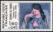 timbre N° 2205, Journée du timbre - Femme lisant