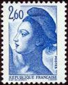 timbre N° 2221, Liberté d'après le tableau «La Liberté guidant le peuple» d' Eugène Delacroix