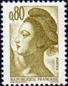 timbre N° 2241, Type Liberté de Gandon 0,80 f