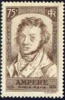 timbre N° 310, André-Marie Ampère (1775-1836) Mathématicien, physicien