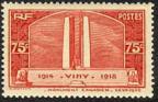 timbre N° 316, Vimy Monument canadien