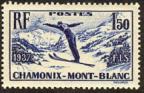 timbre N° 334, Championnats internationaux de ski à Chamonix