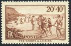 timbre N° 345, P T T sports et loisirs - jeux de plage