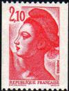 timbre N° 2322, Type Liberté de Gandon 2f 10