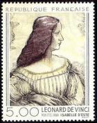 timbre N° 2446, «Portrait d'Isabelle d'Este» de Léonard de Vinci