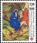 timbre N° 2498, Croix Rouge, Retable de la Chartreuse de Champmol