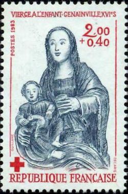  Croix Rouge <br>Vierge à l´Enfant, Genainville, XVIème siècle