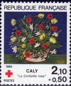  Croix Rouge <br>« La corbeille rose » - Odette Caly (1914-1993)