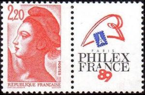  Philexfrance 89 - type Liberté <br>D'après le tableau «La Liberté guidant le peuple» d' Eugène Delacroix