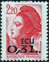 timbre N° 2530, Liberté d'après le tableau «La Liberté guidant le peuple» d' Eugène Delacroix