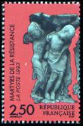 timbre N° 2813, Martyrs et Héros de la résistance, sculpture de G. Jeanclos