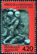timbre N° 2814, Martyrs et Héros de la résistance, sculpture de G. Jeanclos
