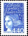 timbre N° 3095, Marianne du 14 Juillet, Liberté, égalité, fraternité