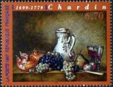 timbre N° 3105, « Raisins et grenades » oeuvre de Chardin (1699-1779)