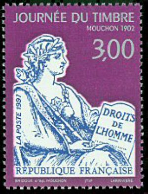  Journée du timbre, Le Mouchon 1902 <br>Droits de l'homme
