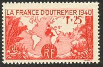  La France d'Outre-Mer 1940 <br>Carte de l'empire français