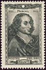 timbre N° 614, Blaise Pascal (1623-1662) Écrivain, philosophe, théologien et mathématicien