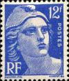 timbre N° 812, Marianne de Gandon 12 F outremer