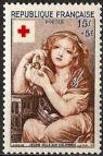 timbre N° 1007, Croix rouge «jeune fille aux colombes» (Jean-Baptiste Greuze)