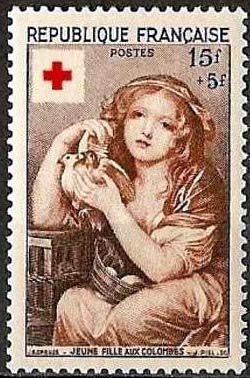  Croix rouge «jeune fille aux colombes» (Jean-Baptiste Greuze) 