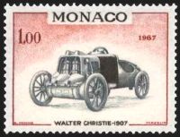  25éme Grand prix automobile de Monaco. Voiture de vainqueur : Walter-Christie 1907 