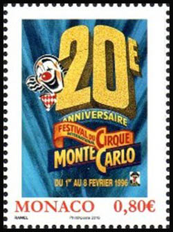 timbre de Monaco N° 3012 légende : 40 ème festival du cirque