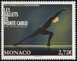 timbre de Monaco N° 3053 légende : Les ballets de Monte-Carlo, Jean Christophe Maillot