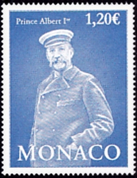 timbre de Monaco N° 3151 légende : Pince Albert 1er - Exposition «Monaco et l'océan, de l'exploration à la protection»