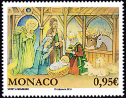 timbre de Monaco N° 3163 légende : Noël 2018