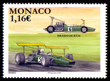 timbre de Monaco x légende : Jack Brabham