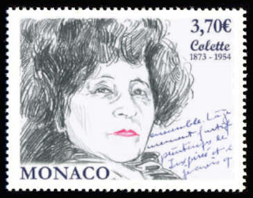 timbre de Monaco x légende : 150ème anniversaire de l'écrivaine Colette