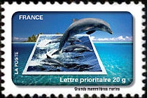  Fête du timbre - le timbre fête l'eau - Grands mamifères marins <br>Grands mamifères marins