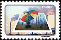  Fête du timbre - le timbre fête l'eau - Pluies acides <br>Pluies acides