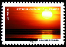  Le timbre fête le feu <br>Coucher de soleil