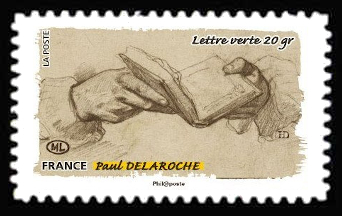  Le toucher, geste de la main <br>Croquis de Paul Delaroche (1797-1856)