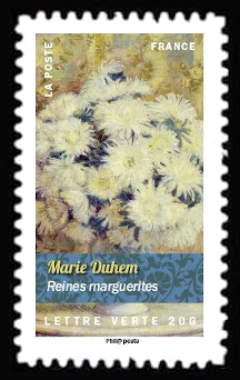  Bouquet de fleurs <br>Reines marguerites, tableau de Marie Duhem