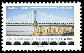  Carnet « Ponts et Viaducs » <br>Pont de Manhattan et pont de Brooklyn à New York