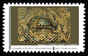  Jeux d'échecs <br>La partie d'échecs, Huile sur toile – 1943 – Vieira da Silva