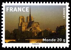  La France en timbre <br>La cathédrale Notre-Dame de Paris