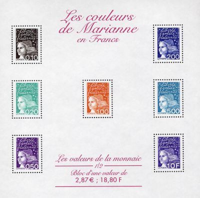  Les couleurs de Marianne en Francs 
