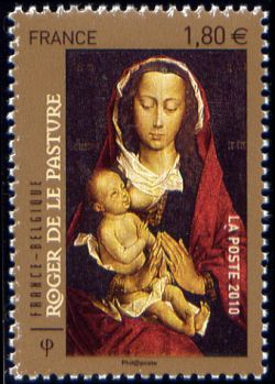  Roger de Le Pasture fit traduire littéralement son nom en « Van der Weyden » <br>« La Vierge à l’Enfant »