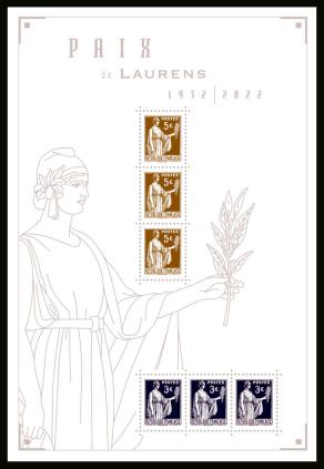 timbre N° F5633, Bloc paix de Laurens 1932-2022