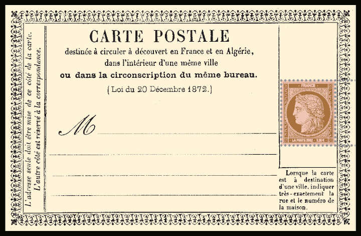 150 ans de la carte postale en France. 