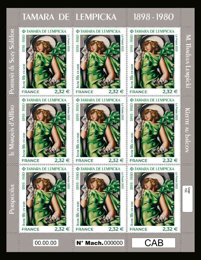  Tamara de Lempicka 1898-1980 <br>Œuvre de Tamara de LEMPICKA  - Jeune fille en vert