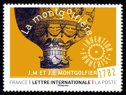  Invention française. <br>La montgolfièe J-M et J-E Montgolfier - 1782